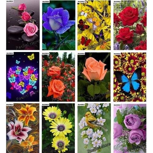 Diamond Embroidery Diy Diamond Painting Cross Stitch Kits Diamond Mosaic Flowers Full Square Diamond Embroidery FB022