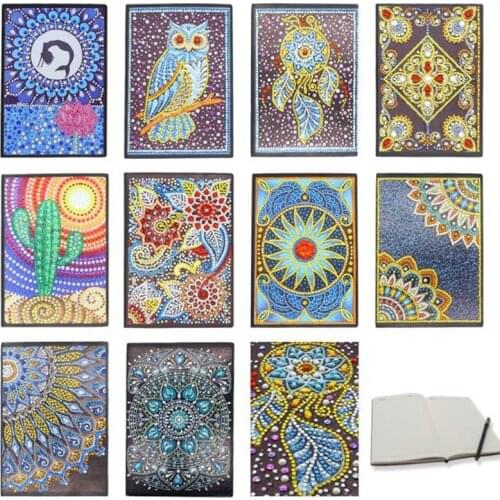 50 Pages Diamond Painting A5 Notebook DIY Mandala Special Shaped Diamond Embroidery Cross Stitch A5 Notebook Diary Book