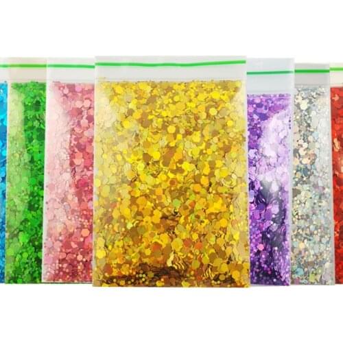 5g/Pack Nail Glitter Sequins Powder 3D Hexagon Shining Silver Gold Nail Paillette Powder Sequin for Gel Nails Decorations