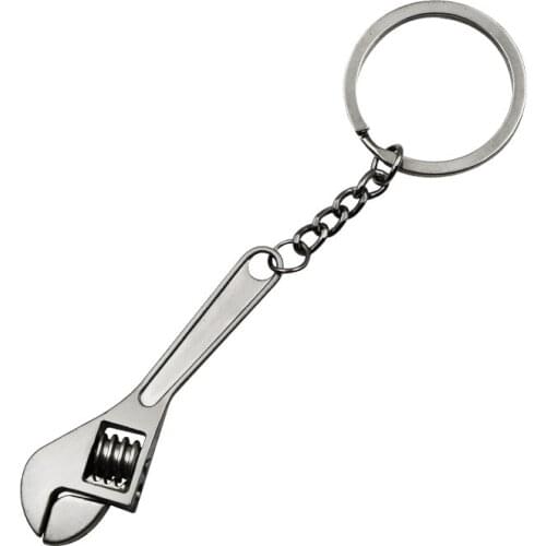 Wrench Keychain Stainless Steel Car Key Ring High-grade Simulation Spanner Key Chain keyring Keyfob Tools Novelty