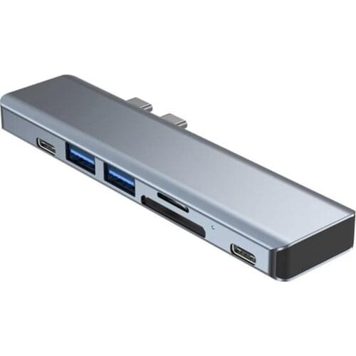 AU42 -Dual Type-C Docking Station 4K Suitable for Apple Hub 7 in 1 Docking Station