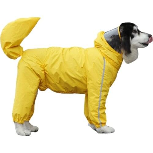 Pet Large Dog Clothes Raincoat Four Seasons Fully Surrounded Waterproof Reflective Golden Retriever Alaska Boy Girl Dog Raincoat