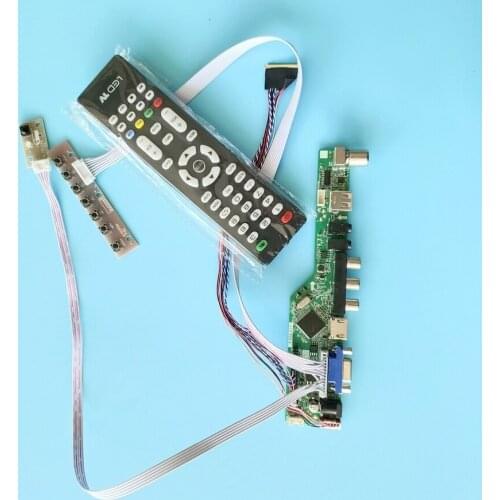 Screen universal drive control board kit VGA+USB+AV fit N133FGE/N140FGE/N173FGE 1600*900 60Hz monitor WLED LCD LVDS 40-Pin