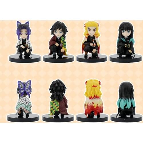 6CM Kimetsu No Yaiba Anime Figure Kamado Tanjirou Action Figure Demon Slayer Agatsuma Zenitsu Hashibira Inosuke Figurine Doll