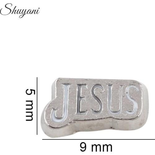 F350 Silver Jesus Charms Floating Locket Charms For Glass Living Locket 5*9mm