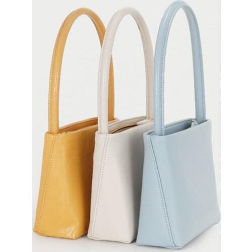 French Retro Oil Wax Feel Cowhide Handbag Women Fashion Niche Design Sense Underarm Shoulder Bag Simple Classic Small Square Bag