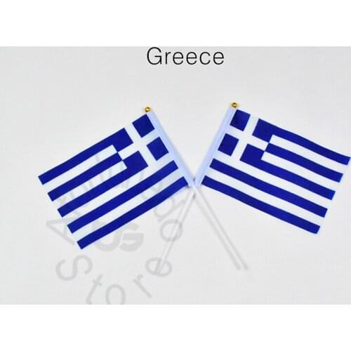 Greece flag Banner 14*21cm hand waving National flag Home Decoration flag banner