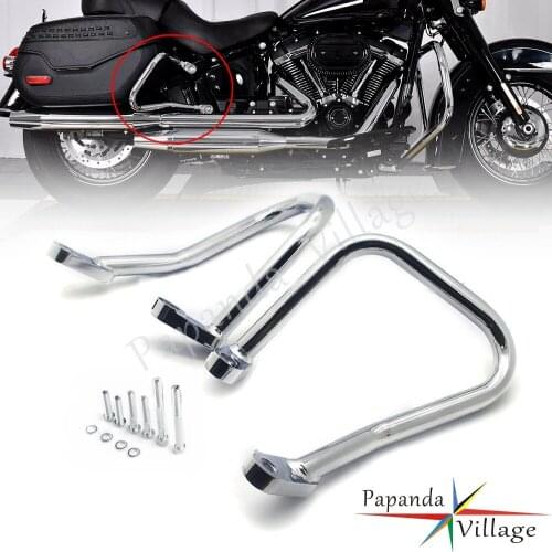 Chrome Motorcycle Rear Saddlebag Crash Bar Engine Guard Protection For Harley Softail FLHC Heritage Classic 114 FLHCS 2018-2020