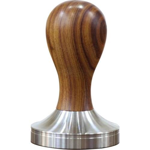 High Quality Coffee Press Tool Stainless Steel Based Solid Wooden Handle Coffee Tamper Set Material STAINLESS STEEL + WOOD