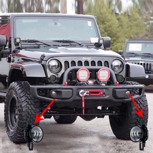 J361 1 Pair For Wrangler front bumper fog light bracket for Jeep JK 2007 + LANTSUN