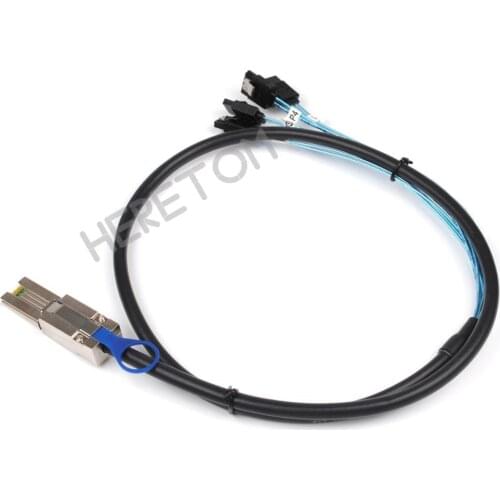Mini SAS 26Pin SFF 8088 to 4 SATA 7Pin Hard Disk Splitter Adapter Data Cable 1m, 8088 to 4 SATA Cable