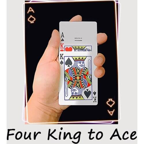 Four King to Ace Magic Tricks Playing Card Deck Magician Close Up Street Illusion Gimmick Mentalism Puzzle Toy Magia Card Funny