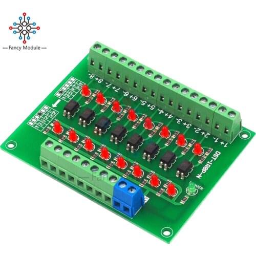 Diymore DST-1R8P-N 8 Channel Optocoupler 24V to 5V Isolation Module PLC Signal Level Voltage Conversion Board for Arduino