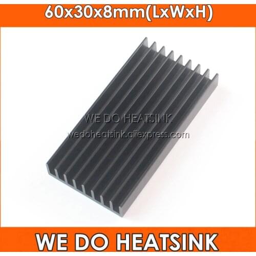 WE DO HEATSINK 4pcs 60x30x8mm Aluminum Black Anodized Heatsink Radiator Cooler