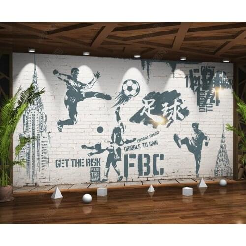 Custom mural 3d photo wallpaper Cartoon Brick Wall Football Series home decor in the living room wallpaper for wall 3 d in rolls