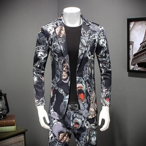 2020 New 3d Print Blazer Pattern Fancy Prom Suit Jacket For Men Casual Party Prom Mens Stylish Blazer Jacket Men Plus Size 4xl
