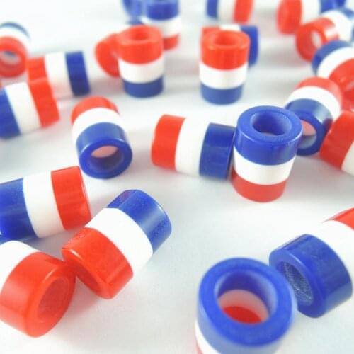 New 10*14mm 5mm hole Red white blue Large hole Resin Beads DIY Toy Puzzle Kids Child Intelligence Educational Toy Beads Cylinder