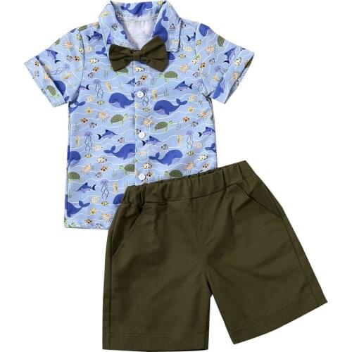 Boy Clothes 2020 Toddler Kids Baby Boy Gentleman Clothes Shirt Tops Shorts Pants Formal Outfit Size 3-7Y