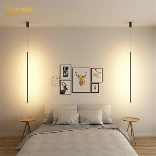 Nordic Strip Pendant Lights Bedroom Bedside Lamp Minimalist Home Decor Pendant Lamp Dinning Living Room Hanging Light Fixtures