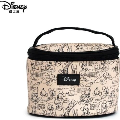 Disney Mickey Mouse portable cosmetic make up bag multi-purpose storage coin PU purse handbag cartoon Minnie Makeup PU storage