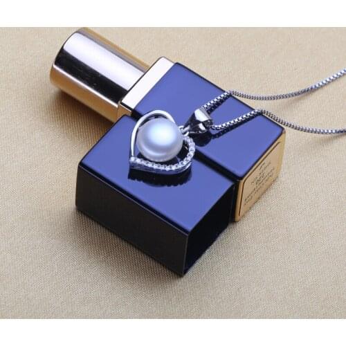 WATTENS Romantic pearl jewelry,natural Pearl pendant necklace 925 sterling silver Heart necklace for women accessories Love Gift