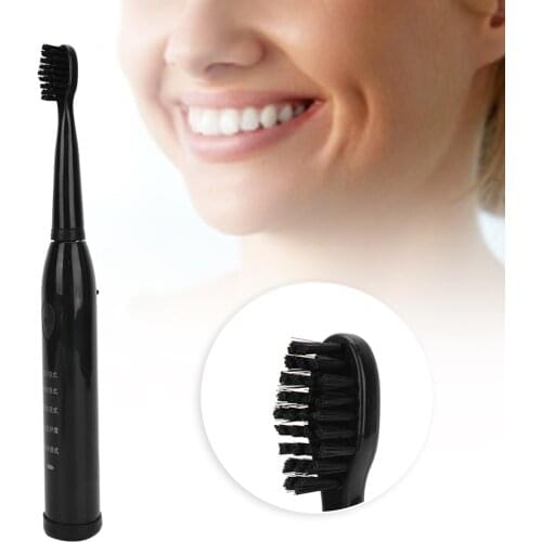 Black Electric Sonic Toothbrush 5Vibration Modes USB Rechargeable Waterproof Adult Electric Toothbrush 4Brushes Replacement Head