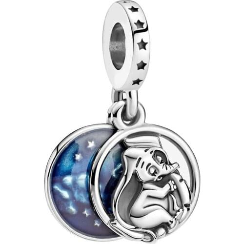 Blue Enamel Star Mom Jumbo Pendant Fit Pandora Charms Bracelet Women Cartoon Little Flying Elephant Beads for Jewelry Making DIY