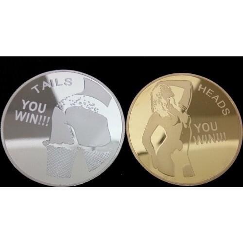 Sexy Hips Tails Challenge Coin Sexy Girl Mature Gold Toy Gift Gold Plated Challenge Coin ,Gold Coin Craft Gift #7 Lucky lady