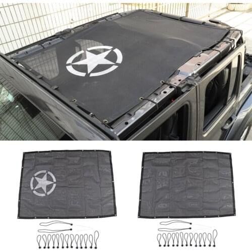 Sunshade Cover for Jeep Wrangler JL 2018 Up Top Rear Trunk Sunshade Anti UV Sun Protection Mesh Net Protection Car Styling