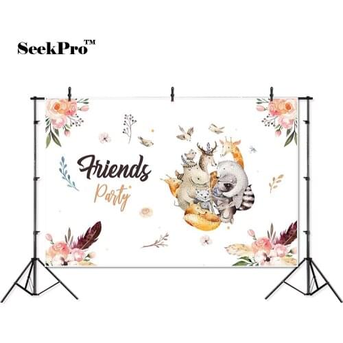 Thin vinyl flowers animal friend party feather baby children photo Backgrounds Professional indoor Photographic studio Backdrop
