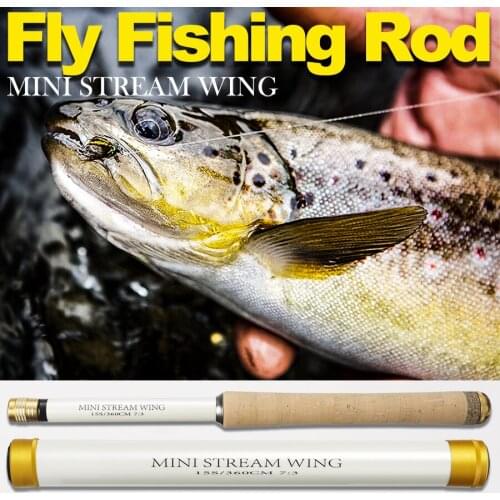 Fly Fishing Rod 7:3 Action 360cm 15sec Carbon Fiber Fly Rod Short Super Light Mini Handy Hand 37 travel fly Stream Rod