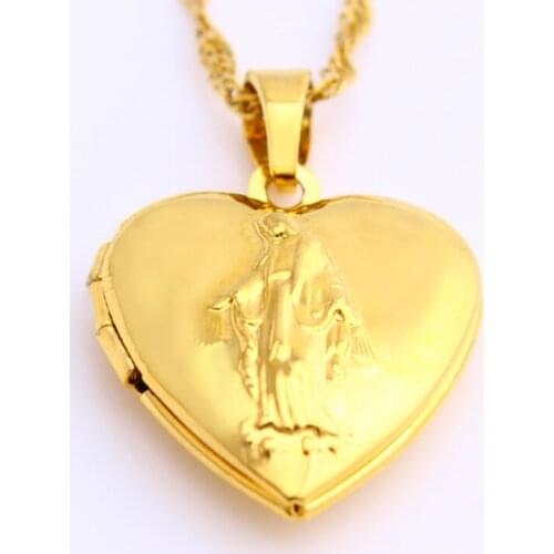Heart-shaped Photo Frame Commemorative Pendant Necklace Religious Jewelry Exquisite Gift Free Shipping