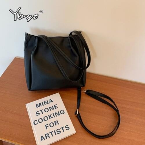 YBYT large capacity luxury handbags women bags designer vintage tote bag high quality PU leather ladies shoulder crossbody bag
