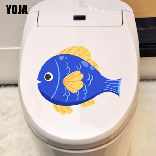 YOJA 24.7*24.2CM Beautiful Fish BedRoom Home Decor Wall Sticker Cartoon Toilet Decal T3-0813