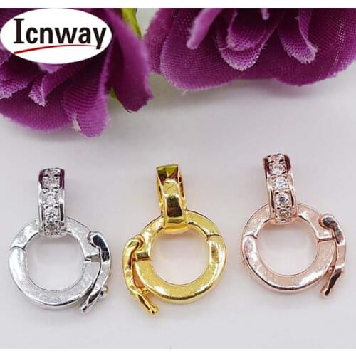 2pcs Rhinestone inlay Gold&silver Plated Pendant Clasps For DIY bracelet necklace Free shipping wholesale