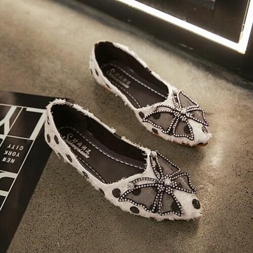 2020 Spring Women Flat Mules Bowknot Pointed Toe Flat Woman Outdoor Slides Casual Sandal Lace Up Mules U19-45