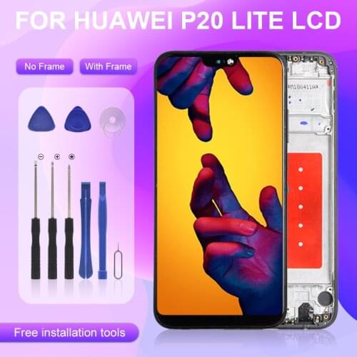 Catteny Free Shipping For Huawei P20 Lite LCD ANE-LX1 LX3 Touch Screen Digitizer Assembly Nova 3E Display With Frame With Tools