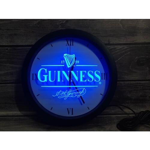 0E057 Guinness Alec Arth Beer Bar Club APP RGB 5050 LED Neon Light Signs Wall Clock