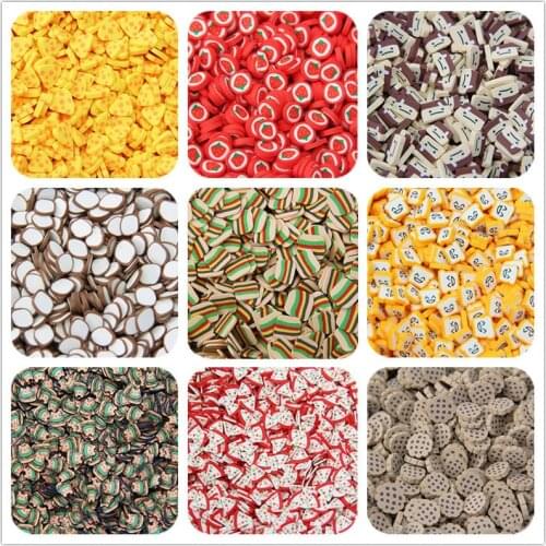 10g/Bag Nail Slimes Charms Nail Art Design 3D Bread/Biscuit Polymer Slices Resin Charms For Nail Art Decoration DIY Craft Gems