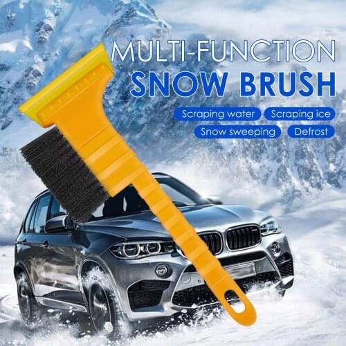 2 In 1 Ice Scraper Snow Brush Auto Windshield Cleaner Kit Car Beef Tendon Snow Shovel Snow Brush Retractable Cleaning Tool