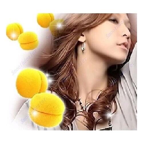24 pcs/lot Yellow Balls Soft Sponge Hair Care Curler Rollers Dropship