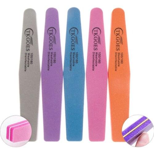 5 Pcs Different Acrylic Washable Nail Files 100/180 Grit Nail Buffer Files for Manicure & Pedicure Nail Art Tools Buffer Nail