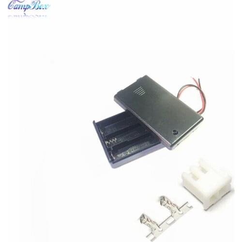 50Pcs 3xAAA Battery Case Holder Socket Wire Junction Boxes With Wires, Switch&Cover, XH 2.54 Header and Crimps
