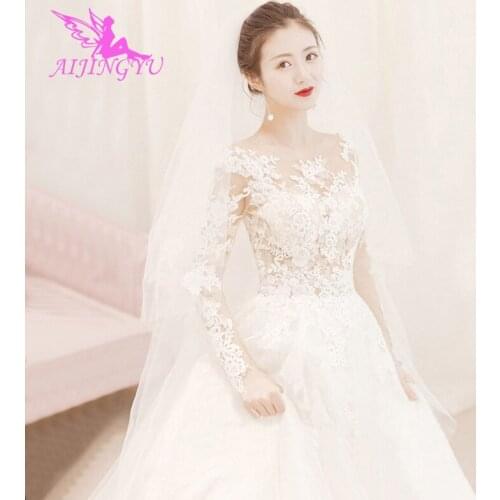 AIJINGYU 2021 elegant Customized new hot selling cheap ball gown lace up back formal bride dresses wedding dress WK379
