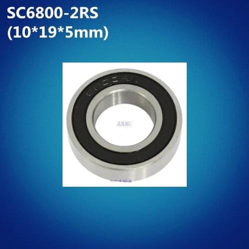 Free shipping 2pcs ABEC-7 6800-2RS (10*19*5mm) 61800 2RS SI3N4 hybrid ceramic stainless steel deep groove ball bearing for bike