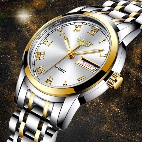 LIGE Top Fashion Women Watch Luxury Stainless Steel Quartz Watch Ladies Business Watch Japanese Quartz Movement Relogio Feminino