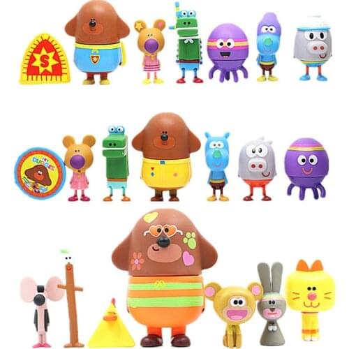 Disney 7pcs/lot Anime Duggeeing Action Figure Anime Toy Rhinoceros Wombat Octopus Alligator Hippo PVC Model Collection Kids Gift