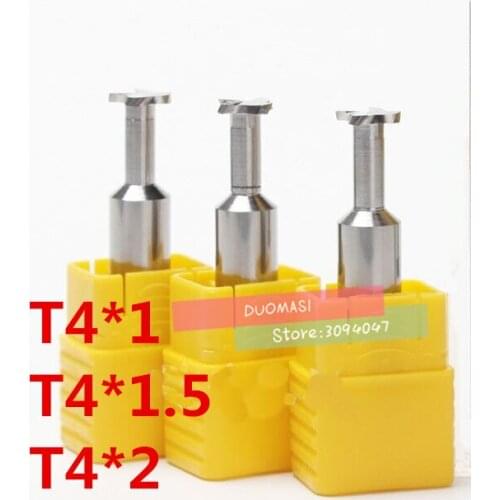 1PCS T4*1/T4*1.5/T4*2 Cemented carbide Straight shank T groove milling cutter T type Straight shank milling cutter