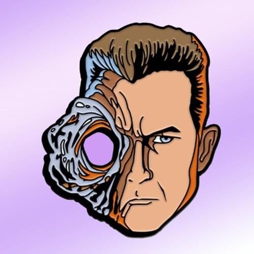 Classic Movie T-1000 Robot Cosplay Brooch Pins Enamel Metal Badges Lapel Pin Brooches Jackets Fashion Jewelry Accessories