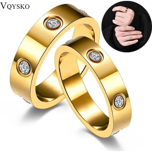 2021 New Gold Trendy Crystal Ring For Women Wedding Party Luxury Cz Stainless Steel Jewelry Accessories Anillos Wholesale